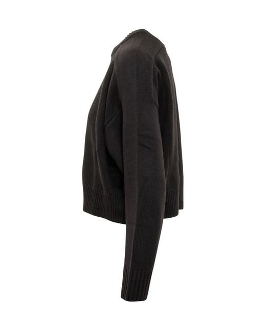 Loulou de Saison Black Wool Sweater With Crew Neck