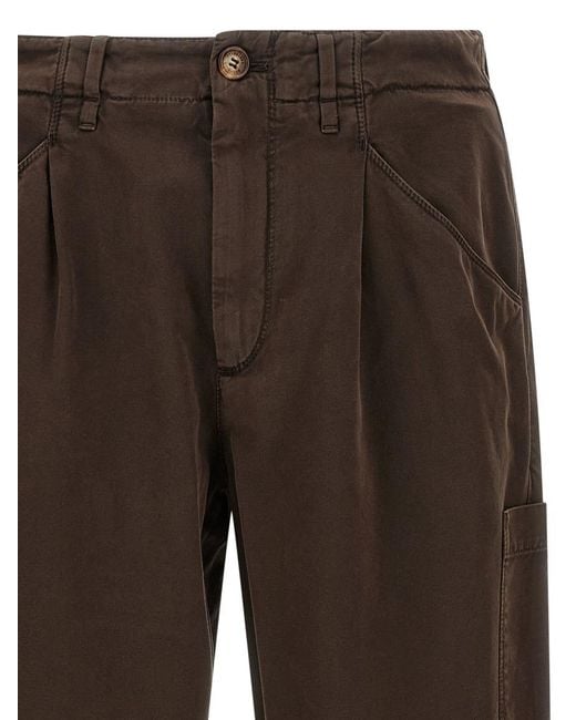 Brunello Cucinelli Brown 'ergonomic' Pants for men