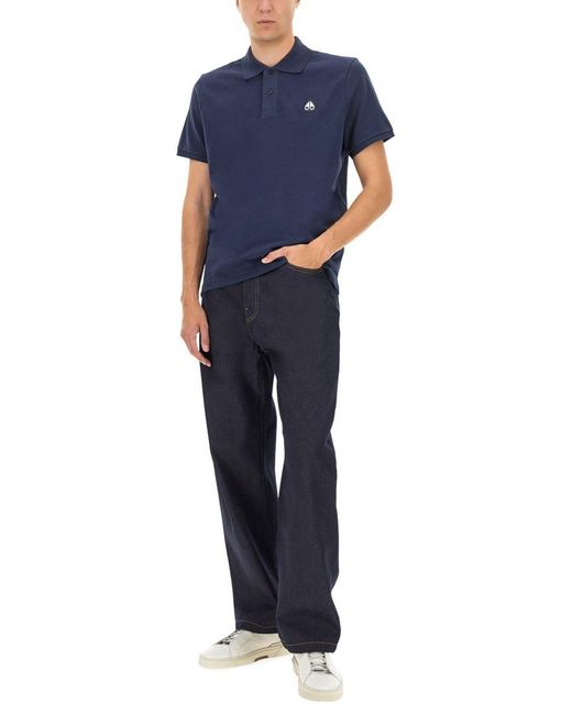 Moose Knuckles Blue Polo Everett for men