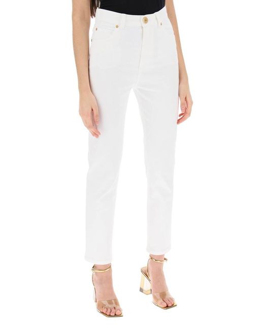 Balmain White High-waisted Slim Jeans