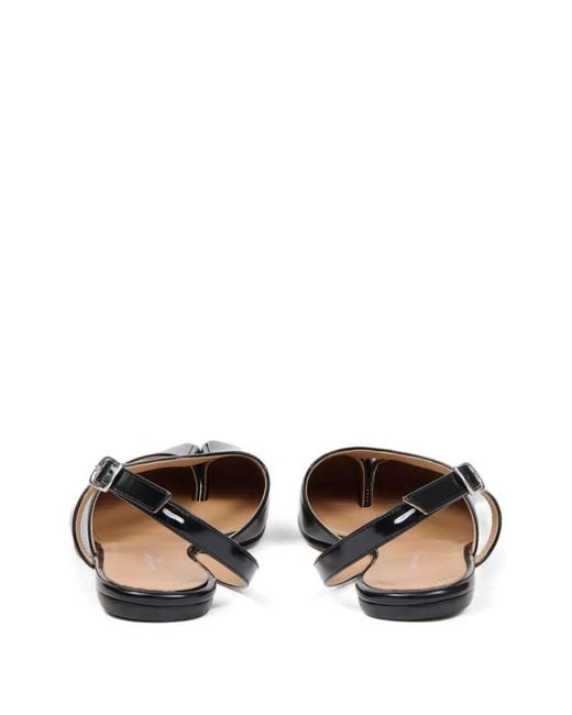 Maison Margiela Black Tabi Leather Ballets