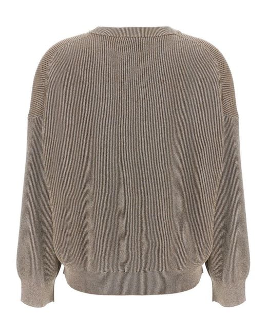 Brunello Cucinelli Gray 'Sparkling' Sweater