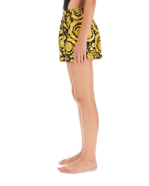 Versace Yellow Silk Pajama Shorts