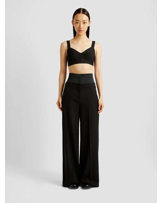 Erdem Black Wide Leg Pants