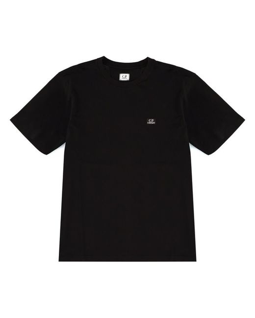 C P Company Black T-Shirt With Logo for men