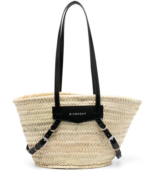 Givenchy Natural Voyou Small Rafia Basket Bag