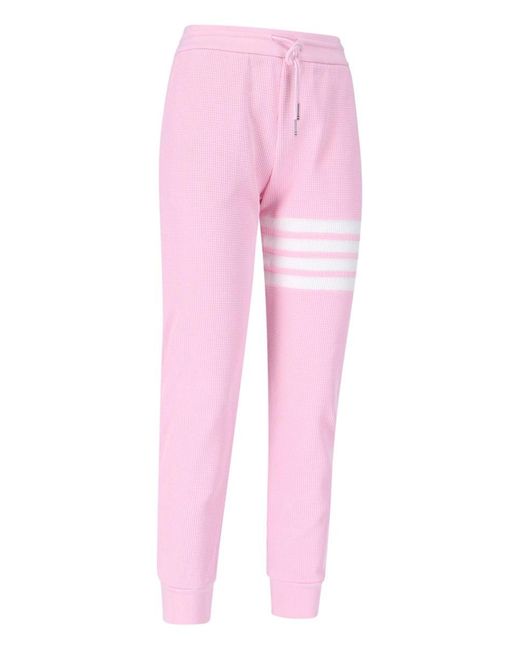 Thom Browne Light Pink Cotton 4-bar Pants