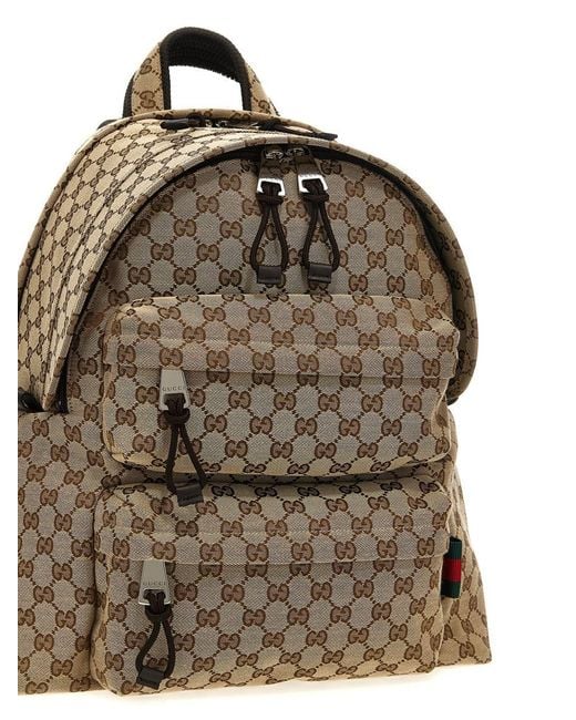 Gucci Brown Medium Gg Backpack for men