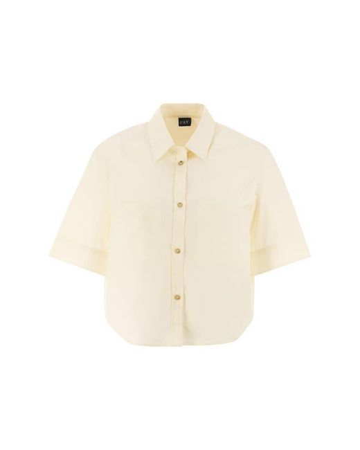 Fay White Cropped Cotton Shirt