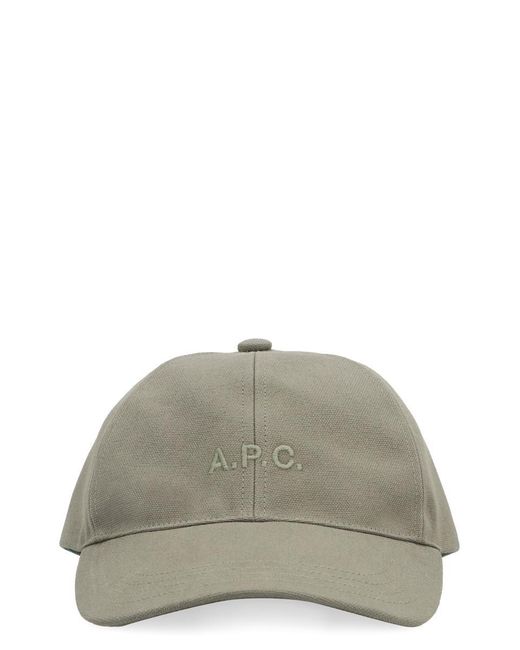 A.P.C. Gray Charlie Embroidered Baseball Cap for men