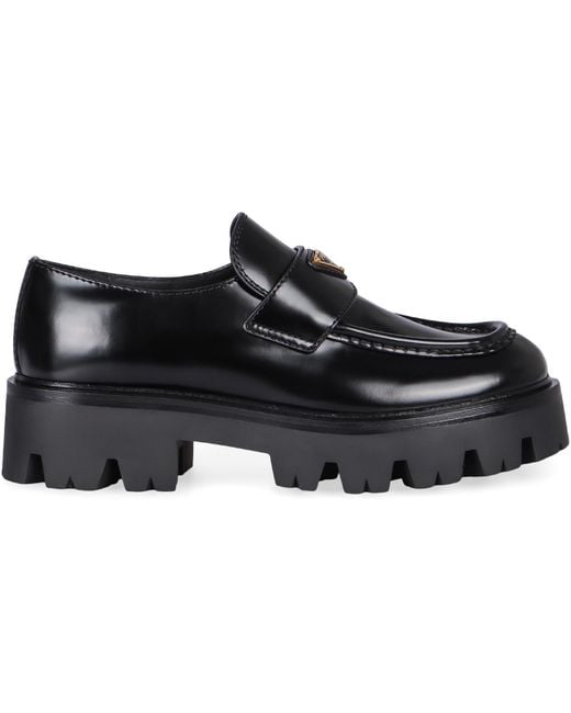Prada Black Moccasins In Suede