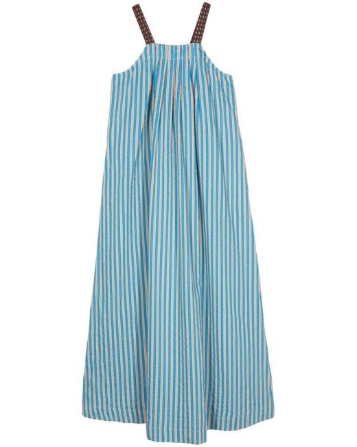 Alysi Blue Striped Short Dress