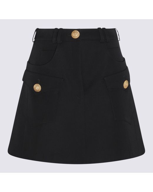 Balmain Black Cotton-viscose Blend Skirt