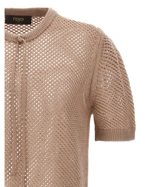 Fendi Natural Net Mesh Sweater, Cardigans for men