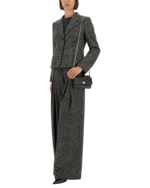 Dolce & Gabbana Black Single-breasted Jacket In Wool Blend Dot