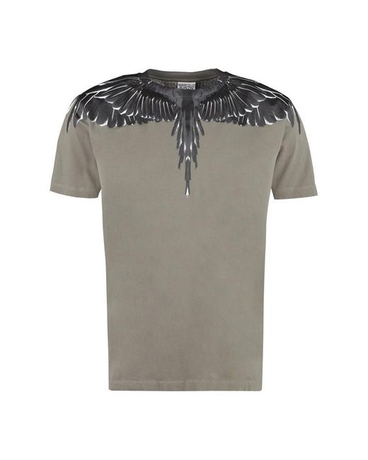 Marcelo Burlon Gray County Of Milan Cotton Crew-neck T-shirt for men