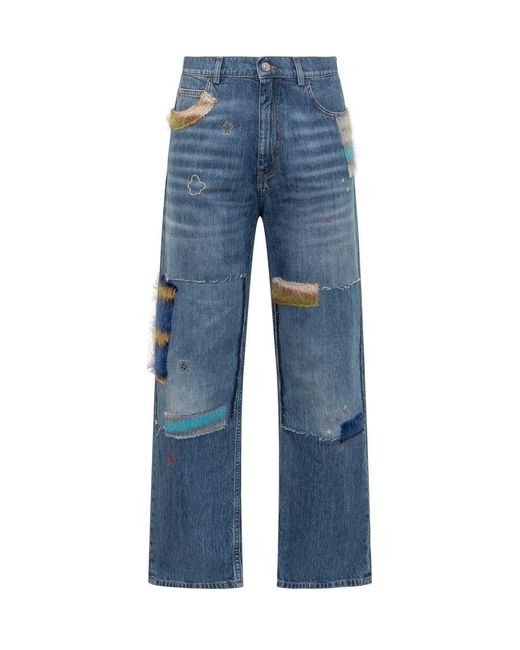 Marni Blue Jeans With Patches for men