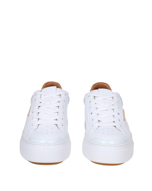 Tory Burch Sneaker Ladybug In White And Green Leather
