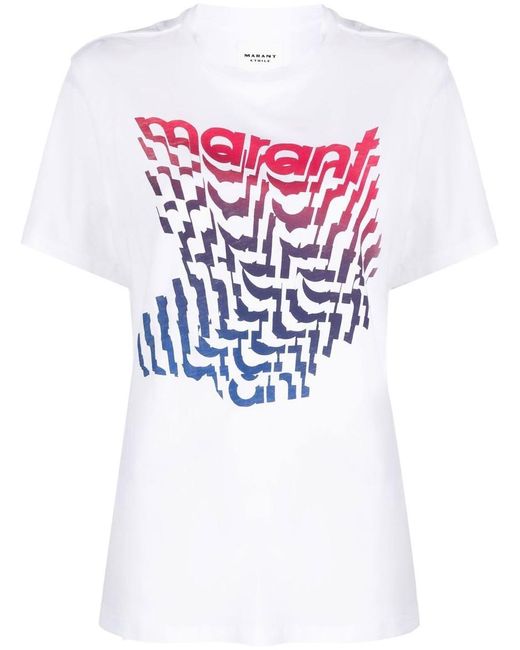 Isabel Marant White Logo-print Cotton T-shirt