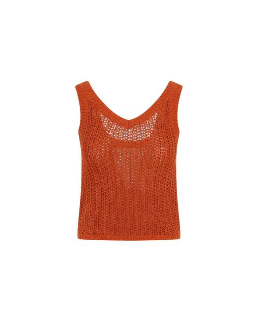 Max Mara Orange Arrigo Crochet Top