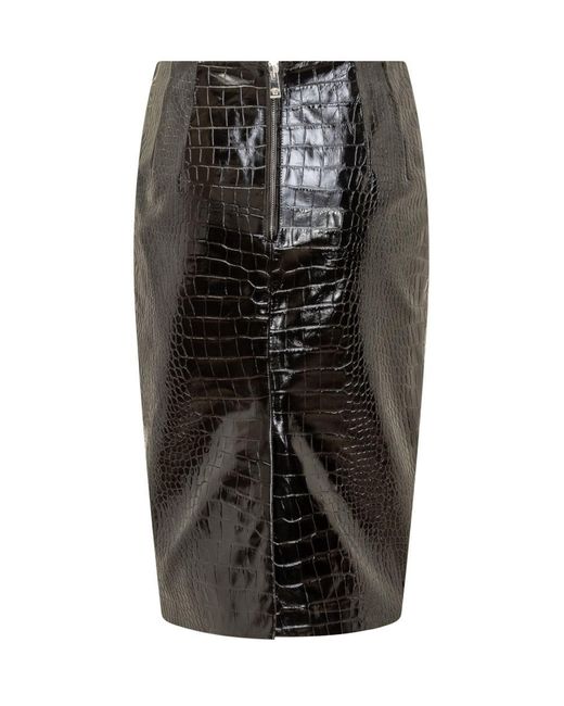 Versace Black Crocodile Skirt