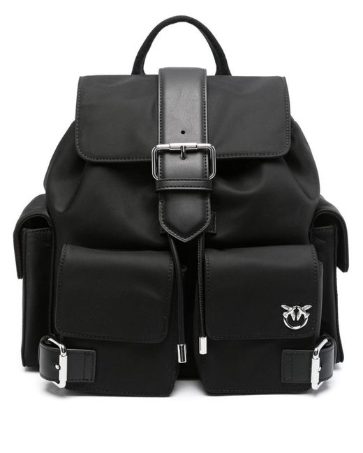 Pinko Black 'Pocket' Backpack With Pockets And Logo