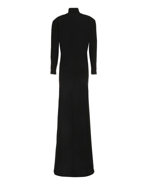 Saint Laurent Black Knitted Long Dress