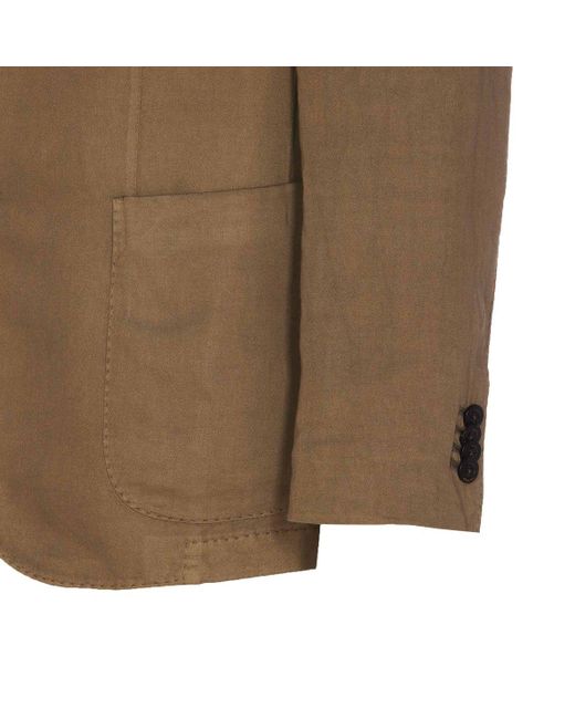 Boglioli Brown Cotton-Linen Blend Blazer for men