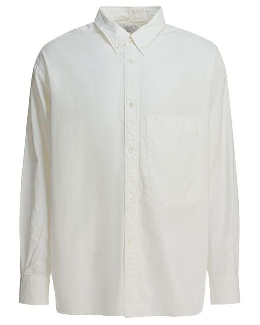 Beams Plus White "Lisa Oxford Sn" Shirt for men