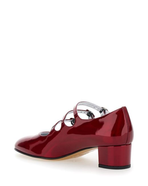 CAREL PARIS 'kira 24 Reflex' Red Pumps With Straps In Patent Leather Woman