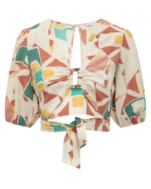 Ba&sh Pink Cropped Top With Abstract Print