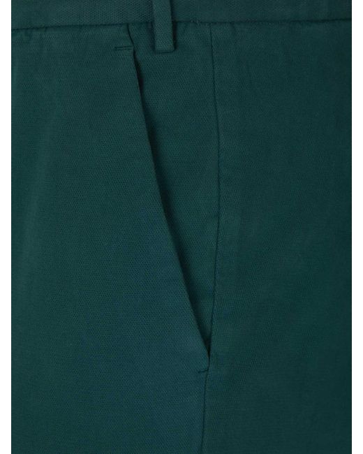 PT01 Green Cotton Formal Trousers for men