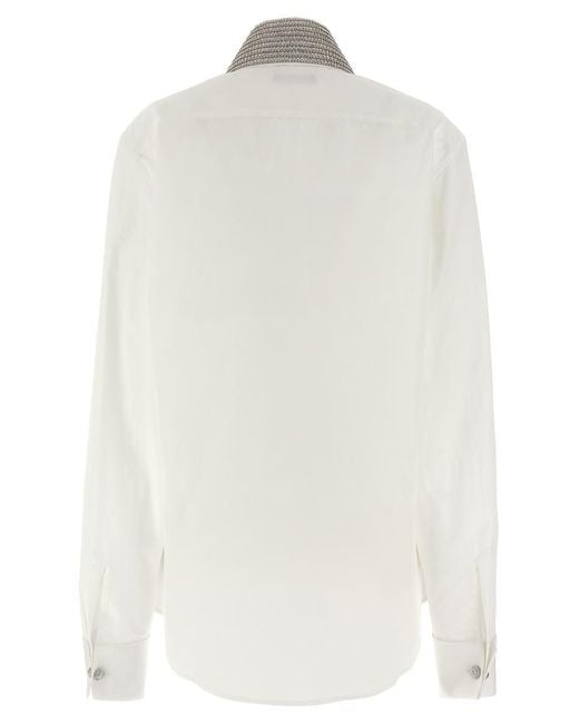 Balmain White Jewel Collar Shirt Shirt, Blouse for men
