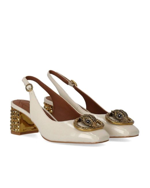 Kurt Geiger Metallic Chelsea Block Bone Slingback Pumps