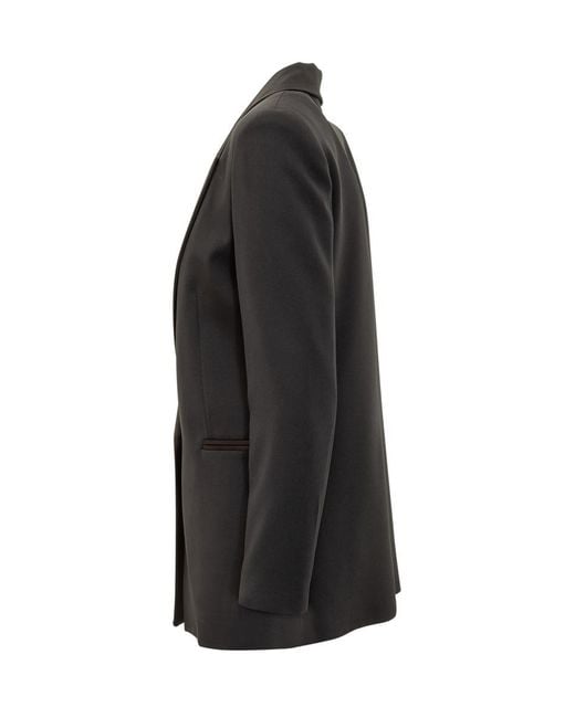 ACTUALEE Black Blazer With Satin Rever