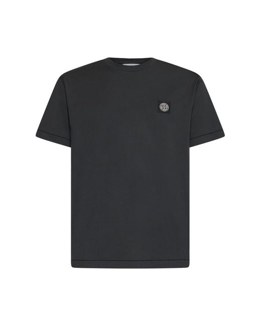 Stone Island Black T-Shirts And Polos for men