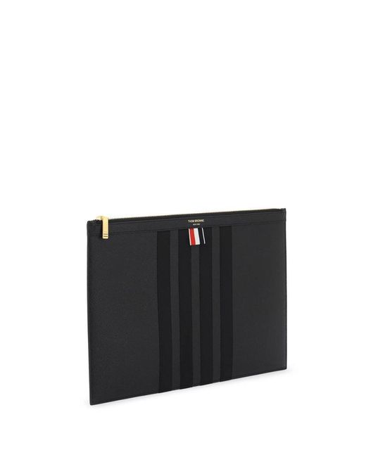 Thom Browne Black 4 Bar Document Holder for men