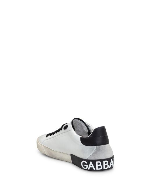 Dolce & Gabbana White Portofino Vintage Sneaker for men