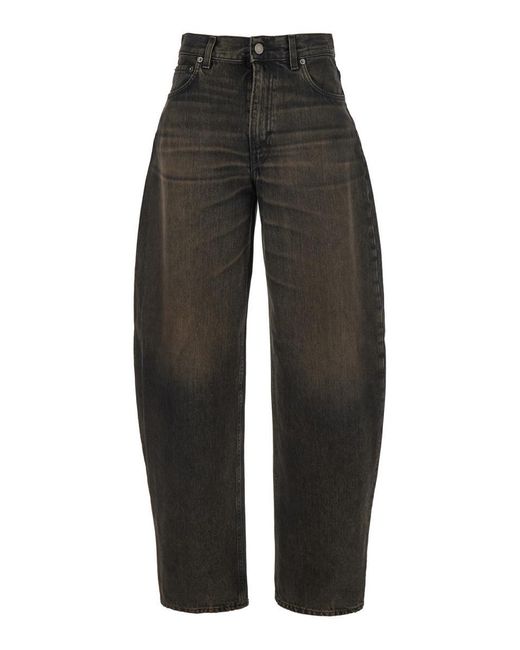 Haikure Black 'Bibi' Jeans With Logo Patch On The Rear And Tapered Leg