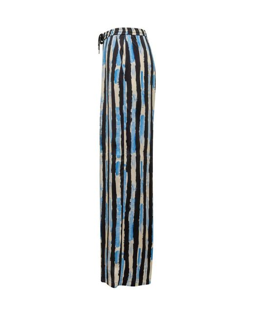 Pinko Blue Poirot Trousers With Pictorial Stripe
