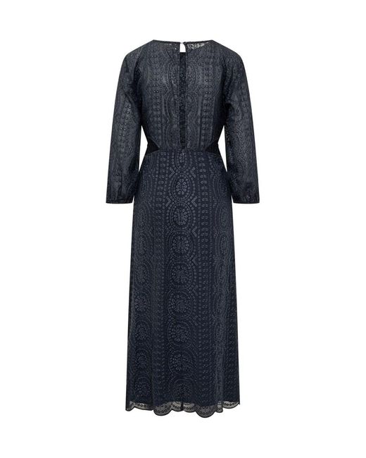 Ba&sh Blue Dress With English Embroidery