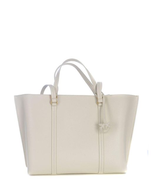 Pinko White Shopper Bag "Carrie"