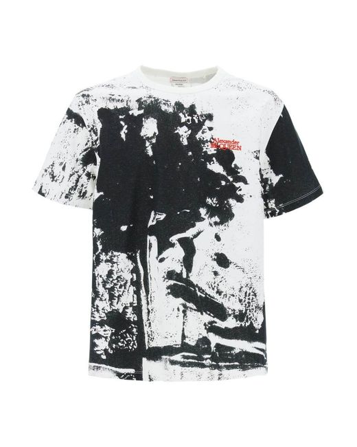 Alexander McQueen Black Fold Print T Shirt for men