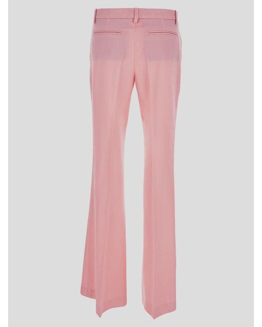 Versace Pink All-over Logo Flared Trousers