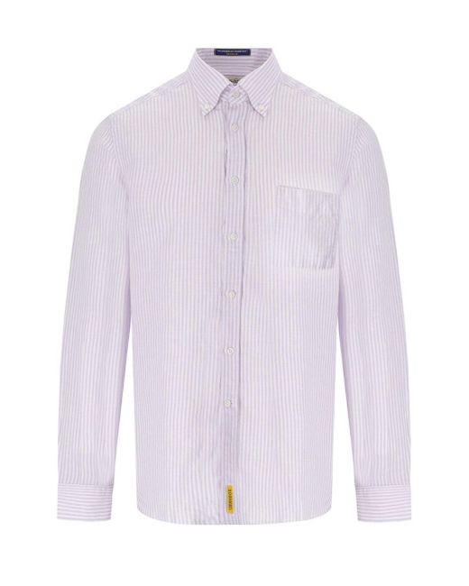 B-D BAGGIES Purple Bradford Lilac Striped Shirt for men