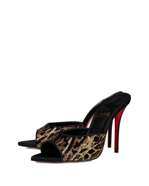 Christian Louboutin Metallic Miss Z Leather Mules