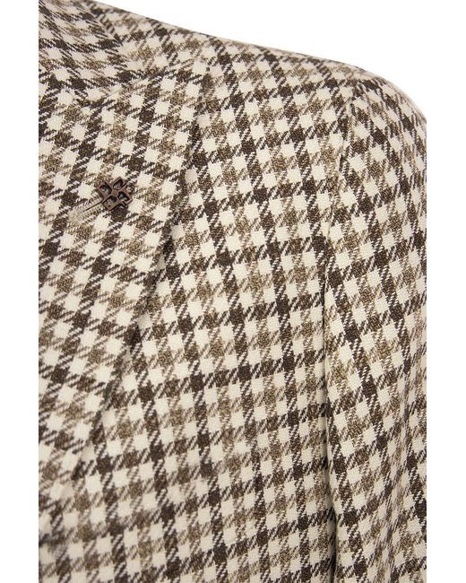 Tagliatore Multicolor Jacket With Checked Pattern for men