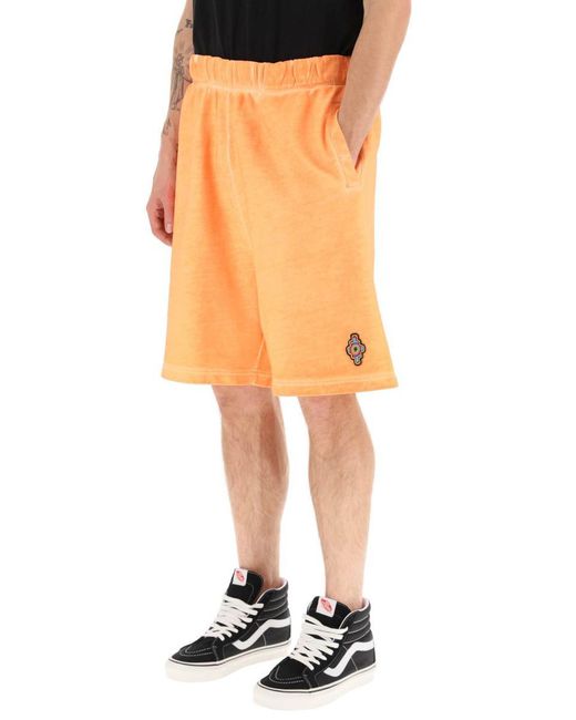Marcelo Burlon Orange Sunset Cross Shorts for men