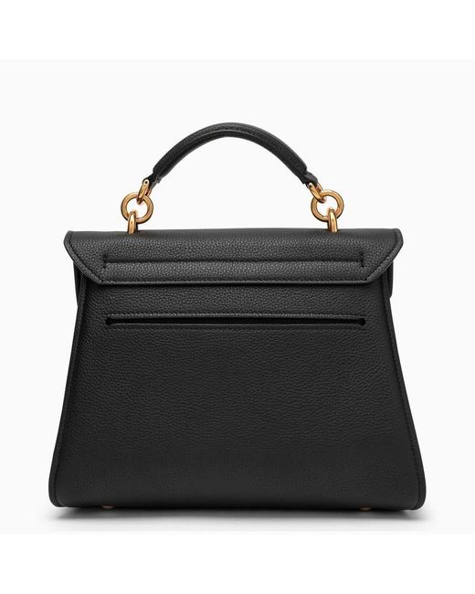 Ferragamo Black Leather Gancini Handbag
