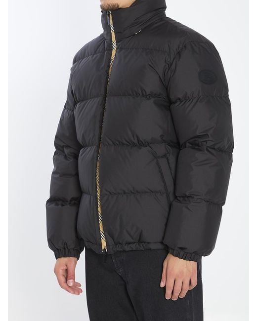 Burberry Black Puffer Jacket With Packable Hood for men